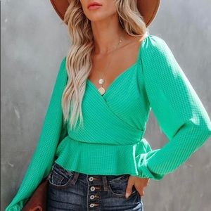 VICI Saffron Peplum Drape Blouse small